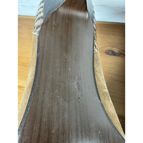 Lodi Made in Spain Suede Snakeskin Effect Tassles Heels Ladies Sz 37.5 US 7 - Picture 7 of 10